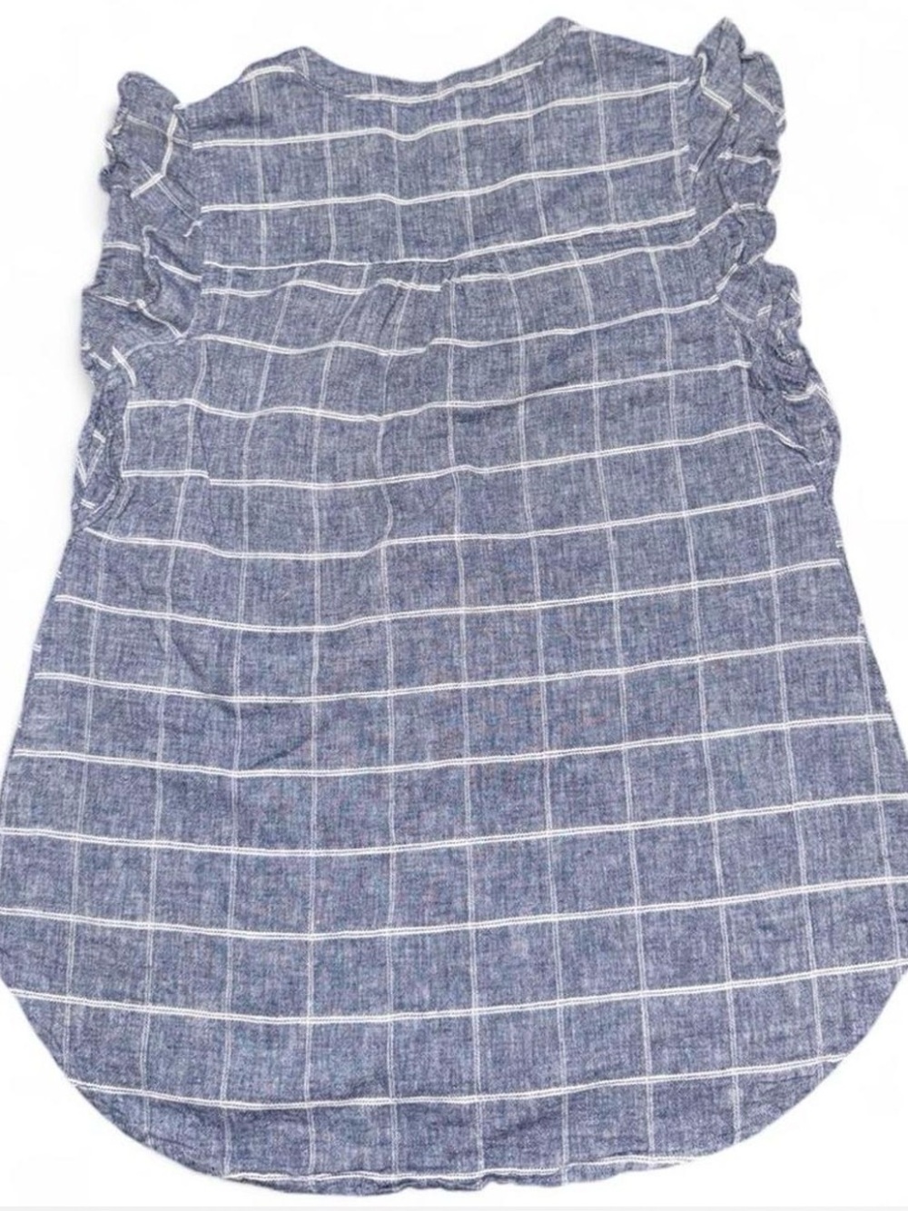 Old Navy Blue Ruffle Button-Up Top - Picture 2 of 3